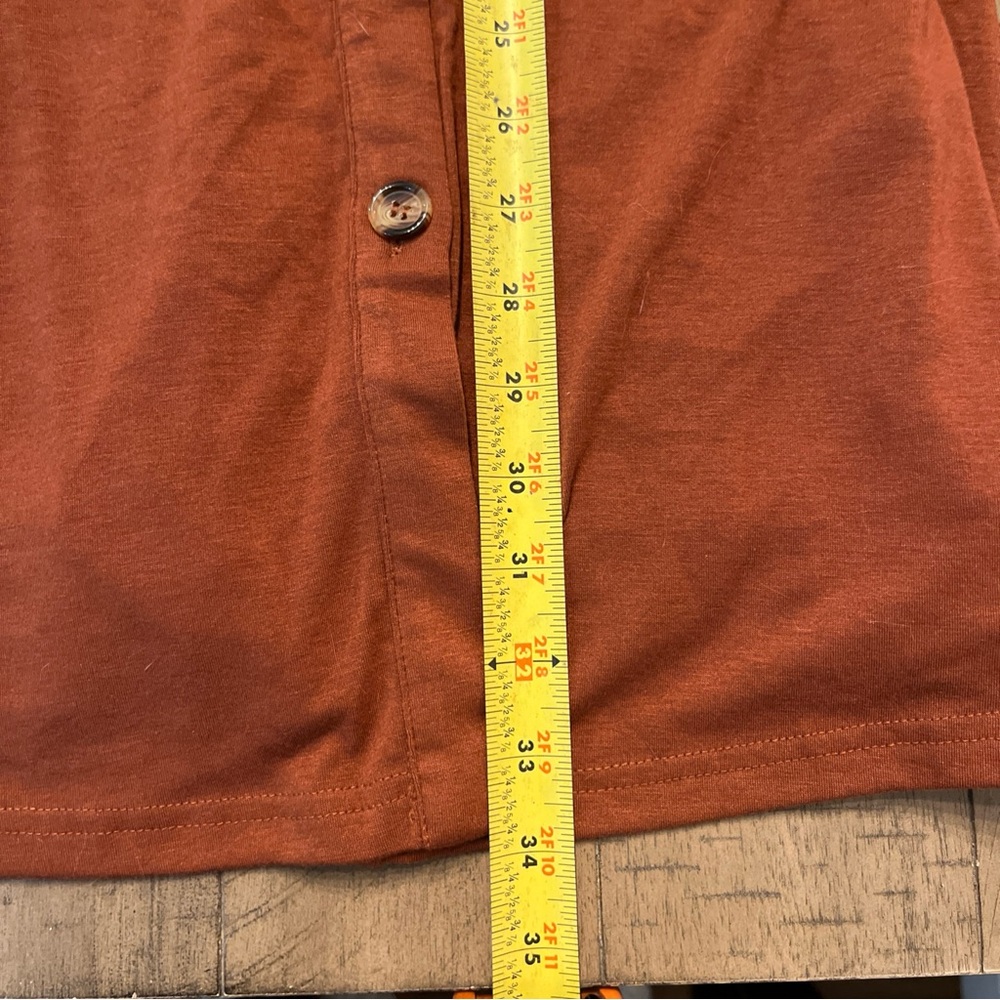 Chic Rust Button-Front Midi Dress - image 5